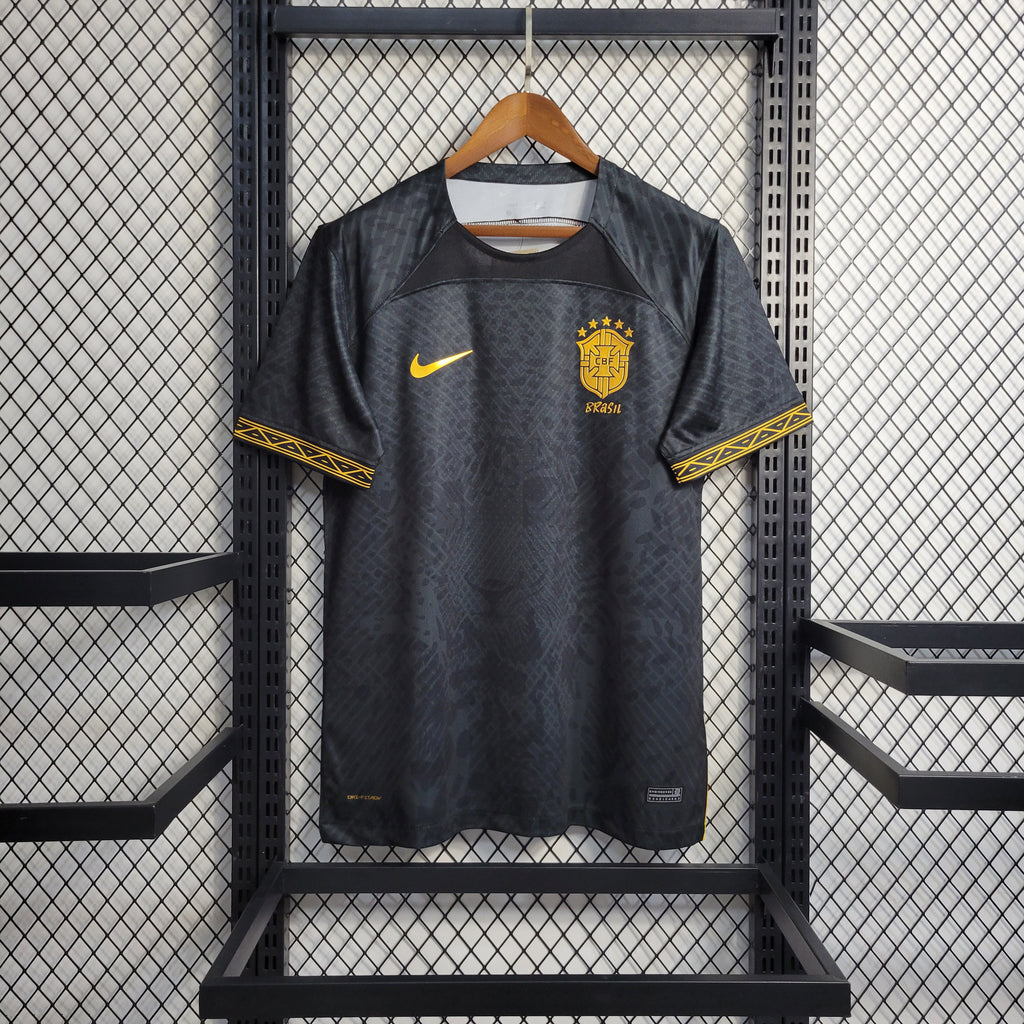 Camisa Seleção Brasileira Concept - Black and Gold Leopard