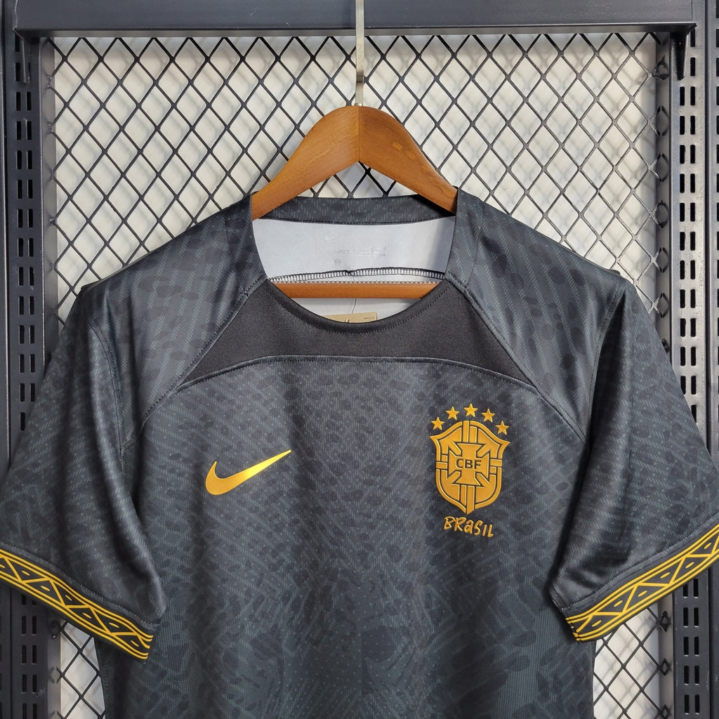 Camisa Seleção Brasileira Concept - Black and Gold Leopard