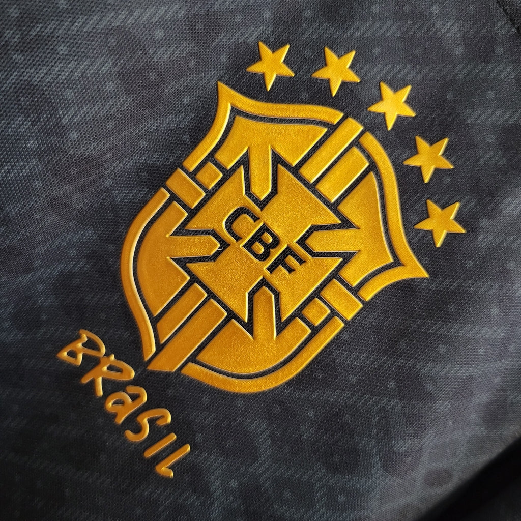 Camisa Seleção Brasileira Concept - Black and Gold Leopard