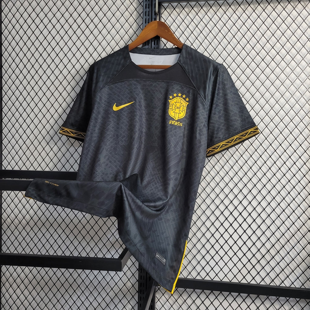 Camisa Seleção Brasileira Concept - Black and Gold Leopard