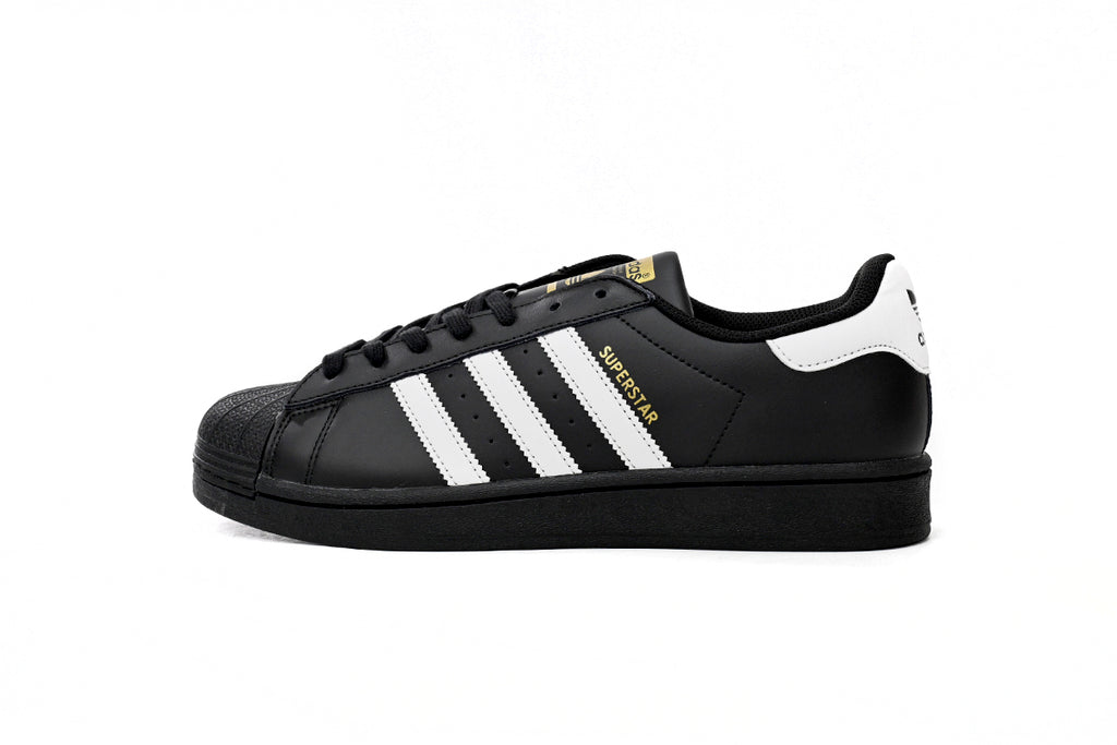 Adidas Superstar Shoes White Black Gold Black