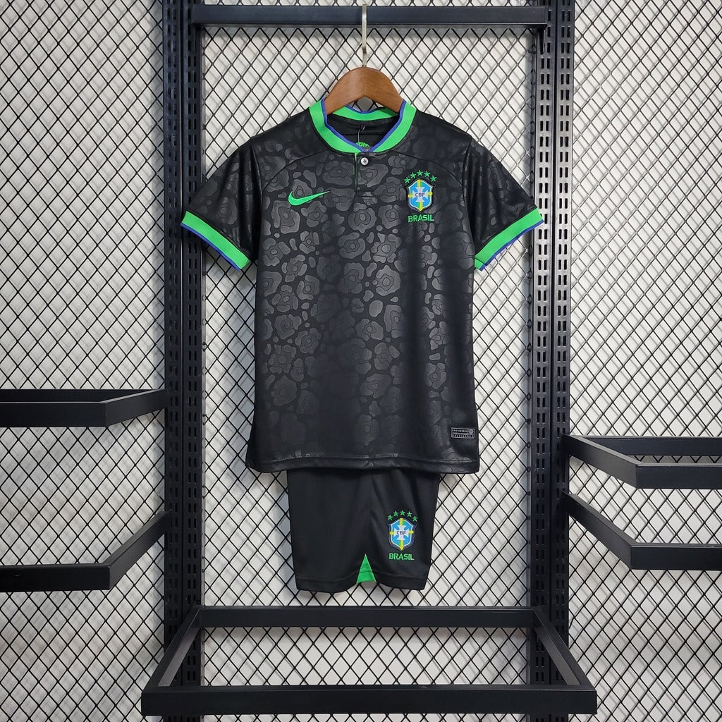 Conjunto Infantil - Seleção Brasileira Concept - Black Leopard Edition