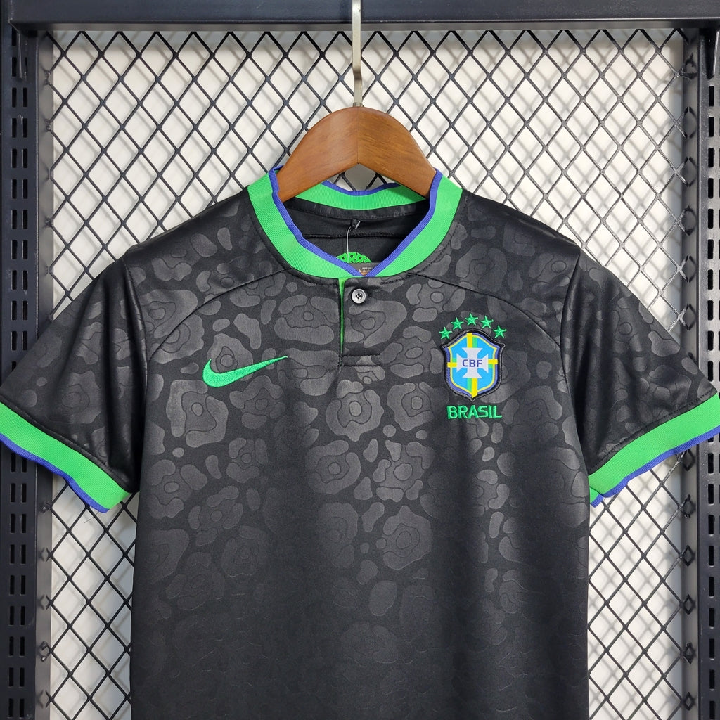 Conjunto Infantil - Seleção Brasileira Concept - Black Leopard Edition