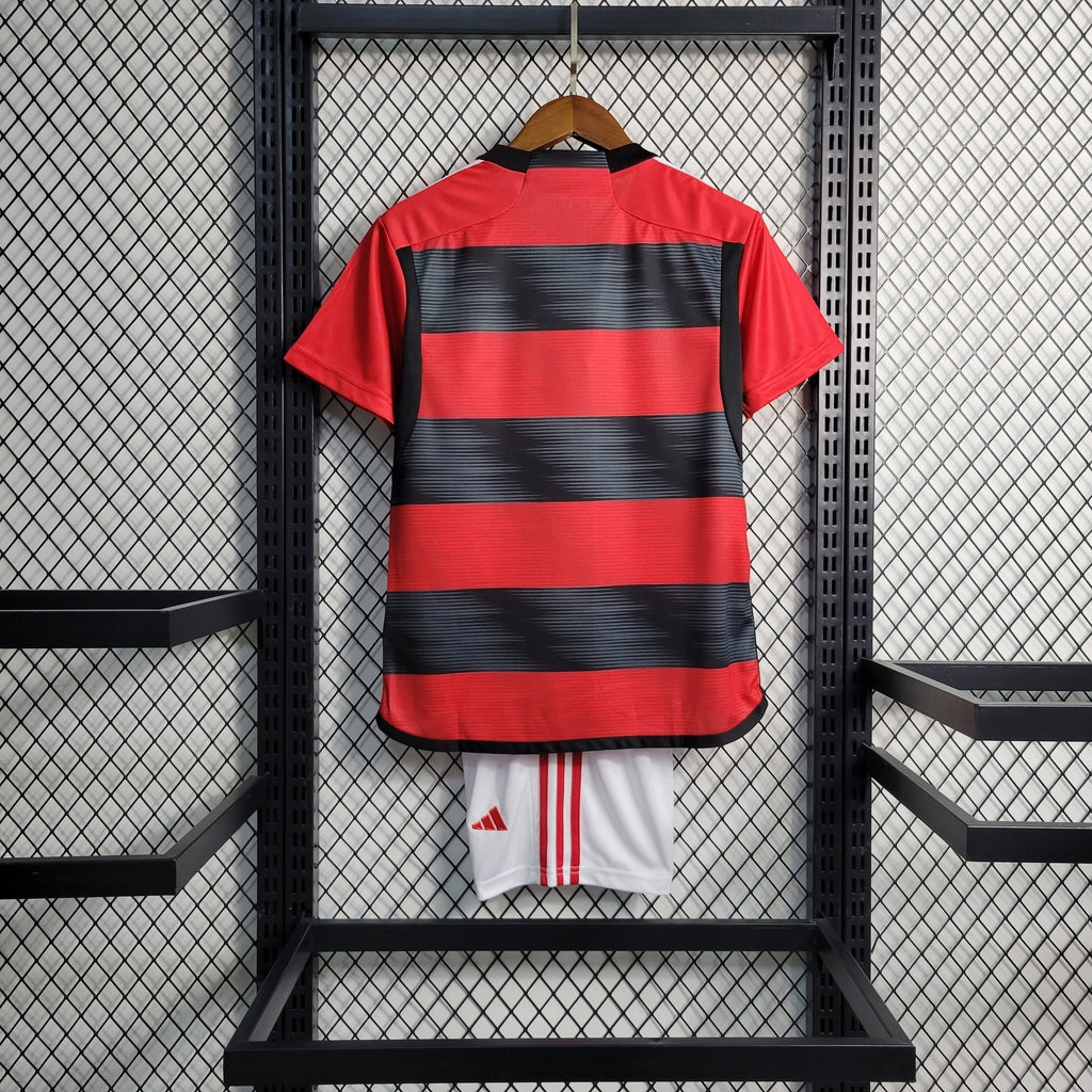 Conjunto Infantil Flamengo I 2023/2024 - Camisa e Shorts - Adidas