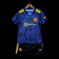 Conjunto Infantil Manchester United lII Azul - Camisa e Shorts - Adidas