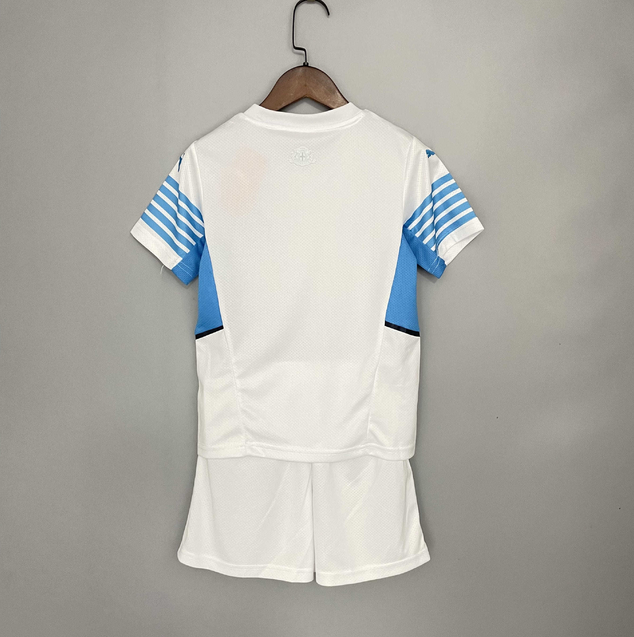 Conjunto Infantil Olympique Marseille Branco - Camisa e Shorts - Puma