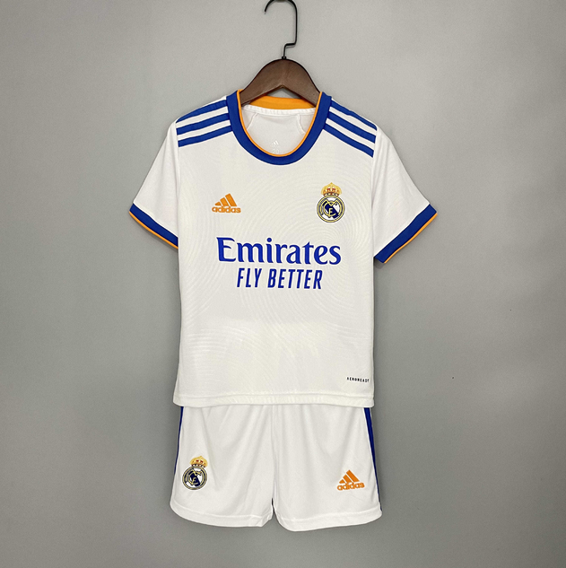 Conjunto Infantil Real Madrid l Branco - Camisa e Shorts - Adidas